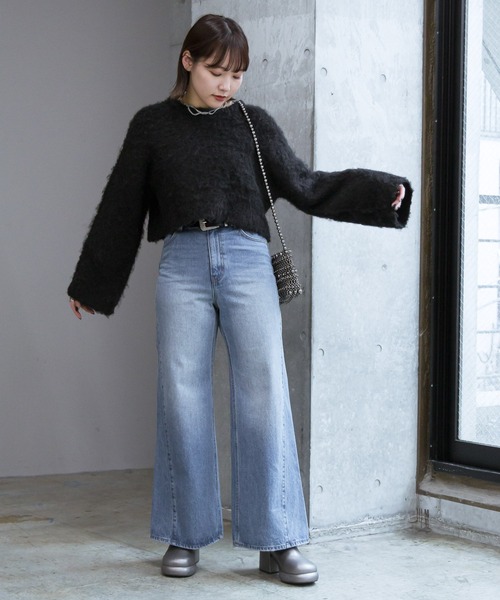 PAGEBOY（ページボーイ）の「フラッフィーシャギープルオーバー（ニット/セーター・レディース・ブラック/モカ/ターコイズブルー/グレー・FREE）」の10枚目の写真