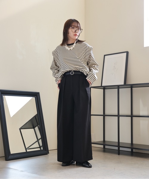 ULEULA(ウルア)の「タックショルダーデザインボーダーカットソー(Tシャツ/カットソー・レディース・モカ/アイボリー・FREE)」の17枚目の写真