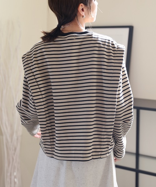 ULEULA(ウルア)の「タックショルダーデザインボーダーカットソー(Tシャツ/カットソー・レディース・モカ/アイボリー・FREE)」の22枚目の写真