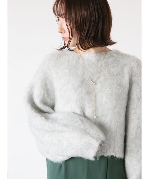 Te chichi TERRASSE(テチチテラス)の「◎起毛クロップド丈ニット(ニット/セーター・レディース・オフホワイト/ブルー/ピンク/グレー・F)」の3枚目の写真