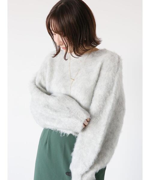 Te chichi TERRASSE(テチチテラス)の「◎起毛クロップド丈ニット(ニット/セーター・レディース・オフホワイト/ブルー/ピンク/グレー・F)」の10枚目の写真