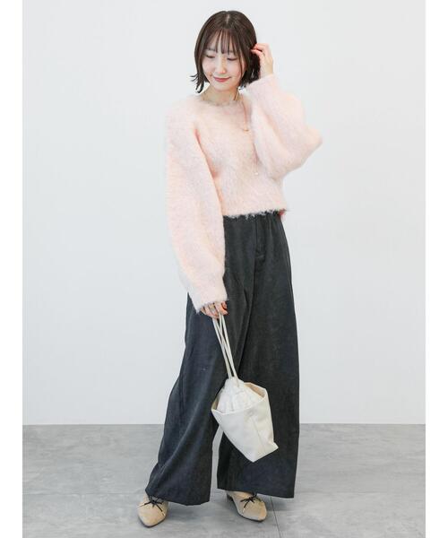 Te chichi TERRASSE(テチチテラス)の「◎起毛クロップド丈ニット(ニット/セーター・レディース・オフホワイト/ブルー/ピンク/グレー・F)」の12枚目の写真