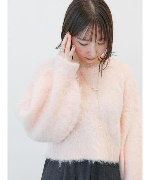 Te chichi TERRASSE(テチチテラス)の「◎起毛クロップド丈ニット(ニット/セーター・レディース・オフホワイト/ブルー/ピンク/グレー・F)」の13枚目の写真