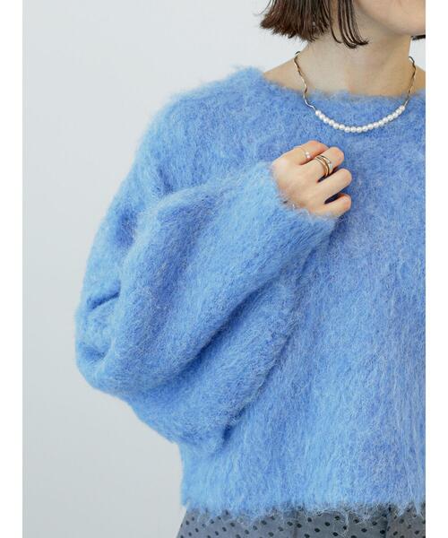 Te chichi TERRASSE(テチチテラス)の「◎起毛クロップド丈ニット(ニット/セーター・レディース・オフホワイト/ブルー/ピンク/グレー・F)」の17枚目の写真