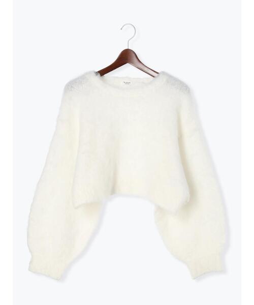 Te chichi TERRASSE(テチチテラス)の「◎起毛クロップド丈ニット(ニット/セーター・レディース・オフホワイト/ブルー/ピンク/グレー・F)」の19枚目の写真