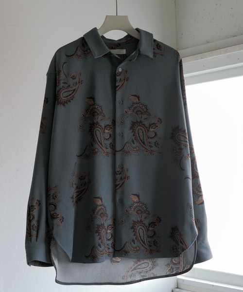SENSE OF PLACE by URBAN RESEARCH（センスオブプレイスバイアーバンリサーチ）の「ペイズリーシャツ（シャツ/ブラウス・メンズ・ベージュ/ネイビー/ブルー・LARGE/MEDIUM）」の3枚目の写真