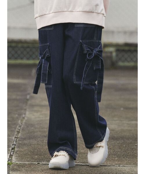 merry jenny（メリージェニー）の「ribbonワークポケットデニムパンツ（デニムパンツ・レディース・ブルー/インディゴブルー・FREE）」の9枚目の写真
