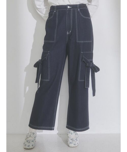 merry jenny（メリージェニー）の「ribbonワークポケットデニムパンツ（デニムパンツ・レディース・ブルー/インディゴブルー・FREE）」の15枚目の写真