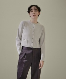 SALON adam et rope' | リブクルーネックショートカーディガン -CreamyCotton /クリーミーコットン-(カーディガン/ボレロ)