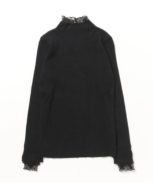 FREE STYLISTS(フリー スタイリスト)の「YUGA_YGMC レースフリル ドッキングリブトップス(ニット/セーター・レディース・オフホワイト/ブラック/ホワイト・FREE)」の18枚目の写真
