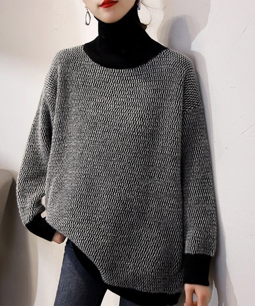 Miniministore(ミニミニストア)の「タートルネック ニットトップスレディース(ニット/セーター・レディース・カーキ/ブラック/レッド・フリー)」の1枚目の写真