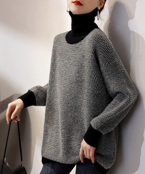 Miniministore(ミニミニストア)の「タートルネック ニットトップスレディース(ニット/セーター・レディース・カーキ/ブラック/レッド・フリー)」の21枚目の写真