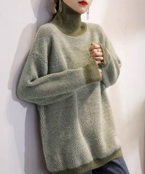 Miniministore(ミニミニストア)の「タートルネック ニットトップスレディース(ニット/セーター・レディース・カーキ/ブラック/レッド・フリー)」の19枚目の写真