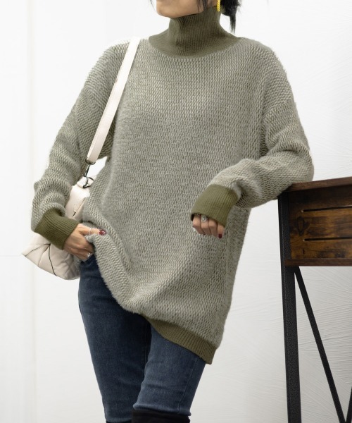 Miniministore(ミニミニストア)の「タートルネック ニットトップスレディース(ニット/セーター・レディース・カーキ/ブラック/レッド・フリー)」の16枚目の写真
