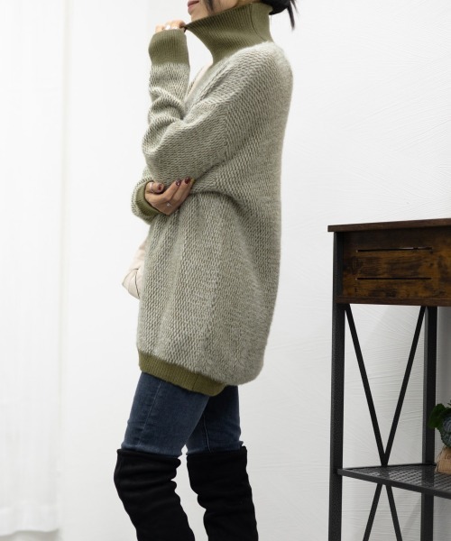 Miniministore(ミニミニストア)の「タートルネック ニットトップスレディース(ニット/セーター・レディース・カーキ/ブラック/レッド・フリー)」の13枚目の写真