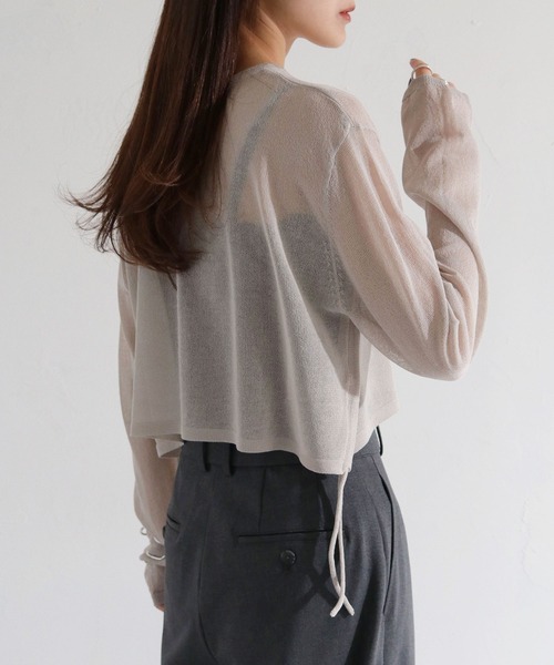cheriella(シェリエラ)の「【cheriella】WEB限定サイドストリングギャザーシアーニット(ニット/セーター・レディース・グレー/ブラック/ライトグリーン・M)」の21枚目の写真