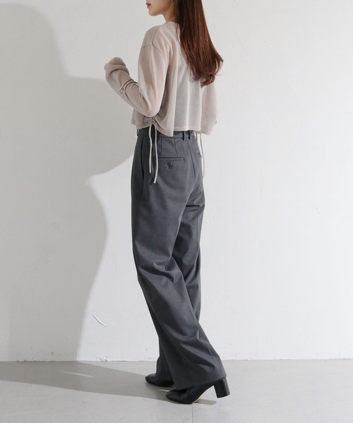 cheriella(シェリエラ)の「【cheriella】WEB限定サイドストリングギャザーシアーニット(ニット/セーター・レディース・グレー/ブラック/ライトグリーン・M)」の18枚目の写真