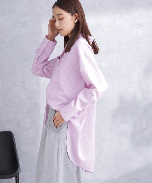 NANO universe(ナノユニバース)の「バックタックオーバーシャツ(シャツ/ブラウス・レディース・ホワイト/サックスブルー/その他1・S/M)」の19枚目の写真