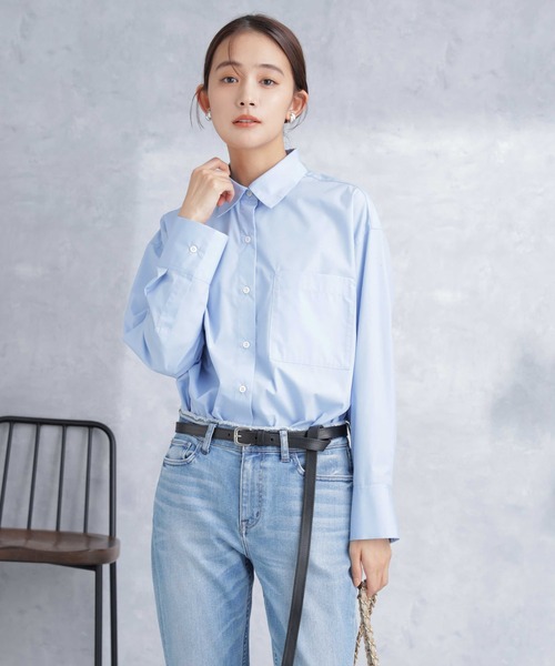 NANO universe(ナノユニバース)の「バックタックオーバーシャツ(シャツ/ブラウス・レディース・ホワイト/サックスブルー/その他1・S/M)」の5枚目の写真