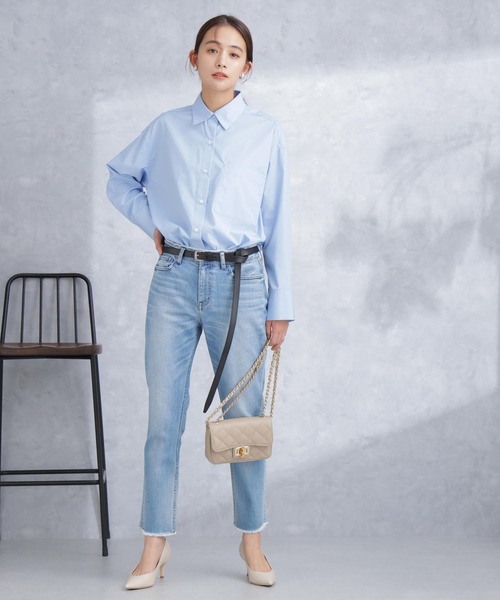 NANO universe(ナノユニバース)の「バックタックオーバーシャツ(シャツ/ブラウス・レディース・ホワイト/サックスブルー/その他1・S/M)」の9枚目の写真