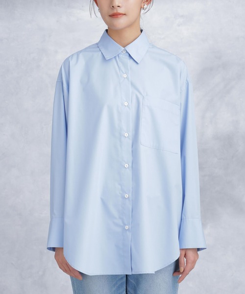 NANO universe(ナノユニバース)の「バックタックオーバーシャツ(シャツ/ブラウス・レディース・ホワイト/サックスブルー/その他1・S/M)」の10枚目の写真