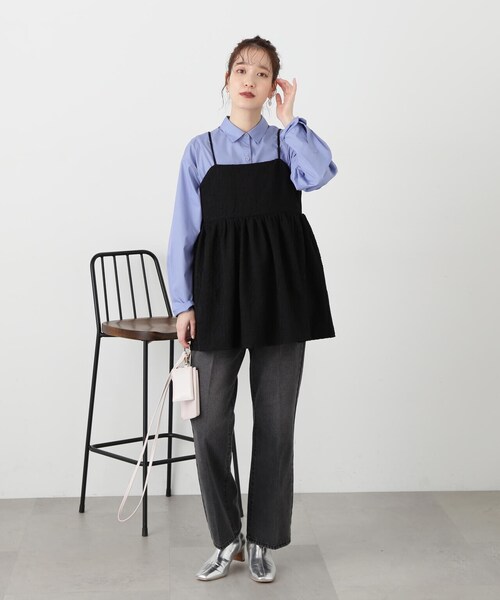 N.(N. Natural Beauty Basic)(エヌエヌナチュラルビューティーベーシック)の「◆ふくれジャガードビスチェ(ベスト・レディース・ブラック/ホワイト・MEDIUM)」の17枚目の写真