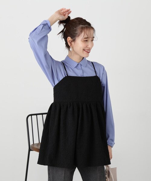 N.(N. Natural Beauty Basic)(エヌエヌナチュラルビューティーベーシック)の「◆ふくれジャガードビスチェ(ベスト・レディース・ブラック/ホワイト・MEDIUM)」の18枚目の写真