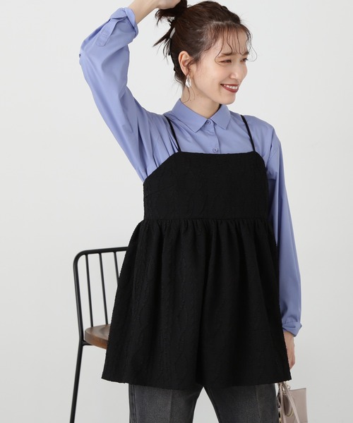 N.(N. Natural Beauty Basic)(エヌエヌナチュラルビューティーベーシック)の「◆ふくれジャガードビスチェ(ベスト・レディース・ブラック/ホワイト・MEDIUM)」の8枚目の写真