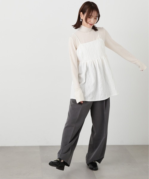 N.(N. Natural Beauty Basic)(エヌエヌナチュラルビューティーベーシック)の「◆ふくれジャガードビスチェ(ベスト・レディース・ブラック/ホワイト・MEDIUM)」の4枚目の写真