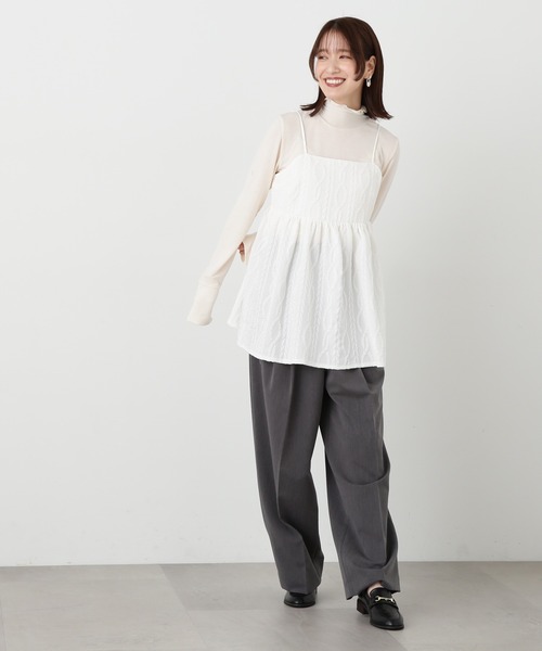 N.(N. Natural Beauty Basic)(エヌエヌナチュラルビューティーベーシック)の「◆ふくれジャガードビスチェ(ベスト・レディース・ブラック/ホワイト・MEDIUM)」の5枚目の写真