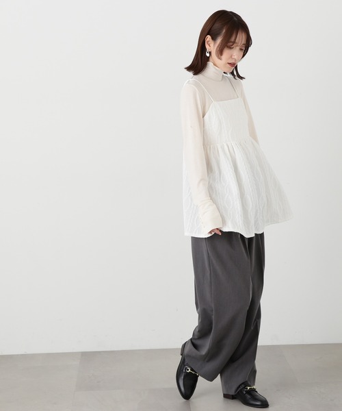 N.(N. Natural Beauty Basic)(エヌエヌナチュラルビューティーベーシック)の「◆ふくれジャガードビスチェ(ベスト・レディース・ブラック/ホワイト・MEDIUM)」の6枚目の写真