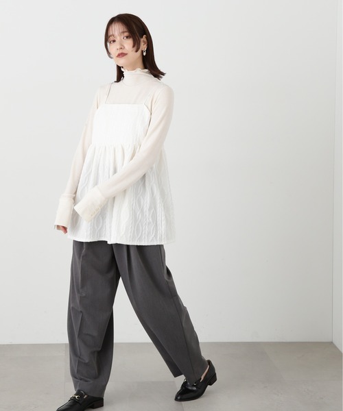N.(N. Natural Beauty Basic)(エヌエヌナチュラルビューティーベーシック)の「◆ふくれジャガードビスチェ(ベスト・レディース・ブラック/ホワイト・MEDIUM)」の7枚目の写真