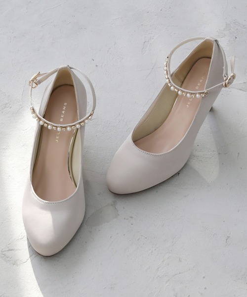 JELLY BEANS(ジェリービーンズ)の「3WAYストラップヒールパンプス(215-30117)JELLY BEANS(ジェリービーンズ)(パンプス・レディース・ブラック系1/ベージュ/グレー系1・22.5/24/23.5/23/24.5)」の1枚目の写真
