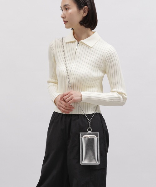 LAKOLE（ラコレ）の「フェイクレザースマホポーチ / 994762（ベルト・レディース・ブラック/オフホワイト/ライトグリーン/その他1・FREE）」の7枚目の写真