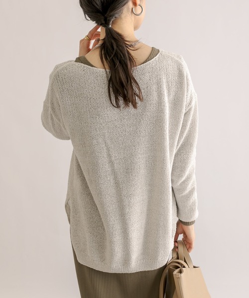 RIVE DROITE(リヴドロワ)の「ブークレMIXルーズニット(ニット/セーター・レディース・ライトグレー/モカ/グリーン・FREE)」の10枚目の写真