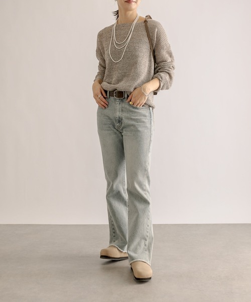 RIVE DROITE(リヴドロワ)の「ブークレMIXルーズニット(ニット/セーター・レディース・ライトグレー/モカ/グリーン・FREE)」の12枚目の写真