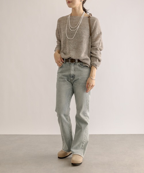 RIVE DROITE(リヴドロワ)の「ブークレMIXルーズニット(ニット/セーター・レディース・ライトグレー/モカ/グリーン・FREE)」の13枚目の写真