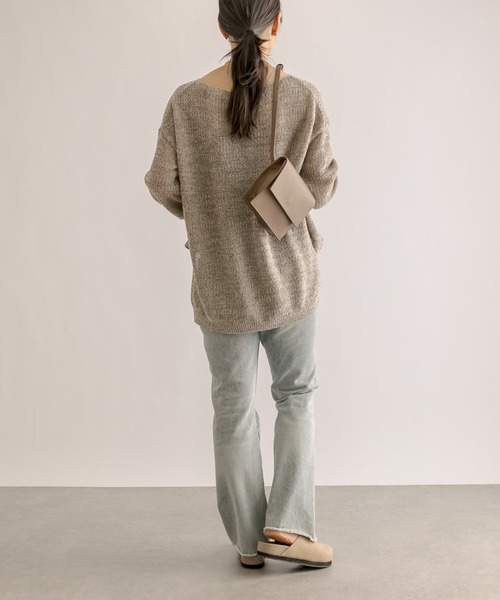 RIVE DROITE(リヴドロワ)の「ブークレMIXルーズニット(ニット/セーター・レディース・ライトグレー/モカ/グリーン・FREE)」の15枚目の写真