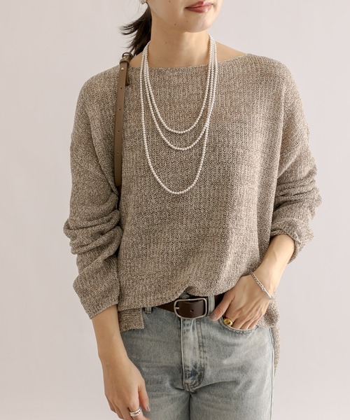 RIVE DROITE(リヴドロワ)の「ブークレMIXルーズニット(ニット/セーター・レディース・ライトグレー/モカ/グリーン・FREE)」の16枚目の写真