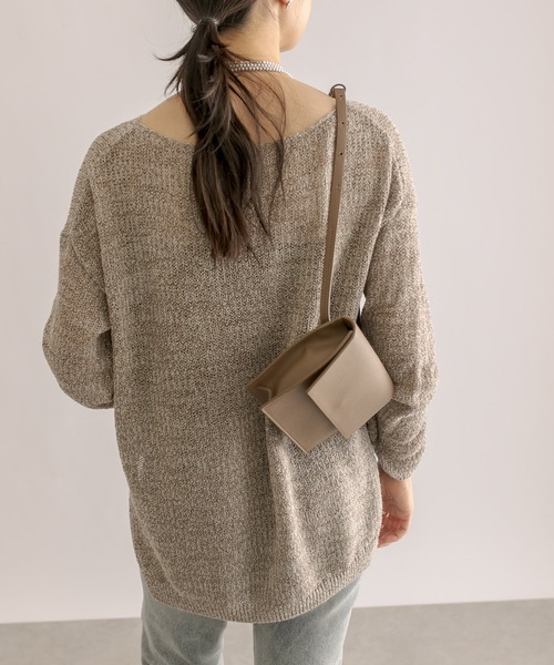 RIVE DROITE(リヴドロワ)の「ブークレMIXルーズニット(ニット/セーター・レディース・ライトグレー/モカ/グリーン・FREE)」の18枚目の写真