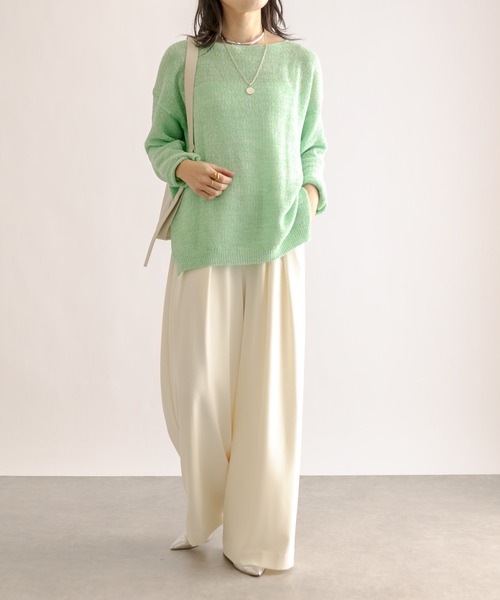 RIVE DROITE(リヴドロワ)の「ブークレMIXルーズニット(ニット/セーター・レディース・ライトグレー/モカ/グリーン・FREE)」の20枚目の写真