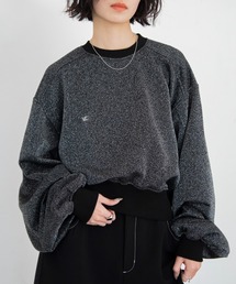 ロゴ刺繍ボリュームスリーブトレーナー