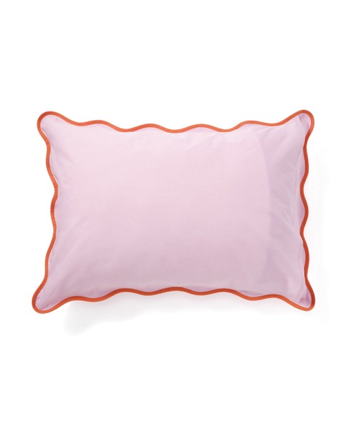 Francfranc(フランフラン)の「バイカラーウェーブ まくらカバー 700×500 ピンク×オレンジ(寝具・レディース・ピンク・FREE)」の2枚目の写真