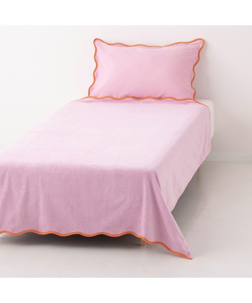 Francfranc(フランフラン)の「バイカラーウェーブ まくらカバー 700×500 ピンク×オレンジ(寝具・レディース・ピンク・FREE)」の7枚目の写真