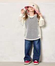 CALMIA | レイヤードメッシュトップス（100～150cm）(Tシャツ/カットソー)