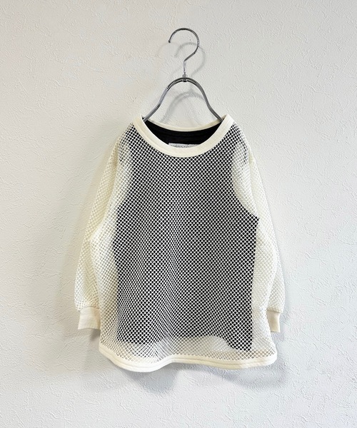 CALMIA（カルミア）の「レイヤードメッシュトップス（100～150cm）（Tシャツ/カットソー・キッズ・ブラック/ブルー/オフホワイト・100/110/120/130/140/150）」の6枚目の写真