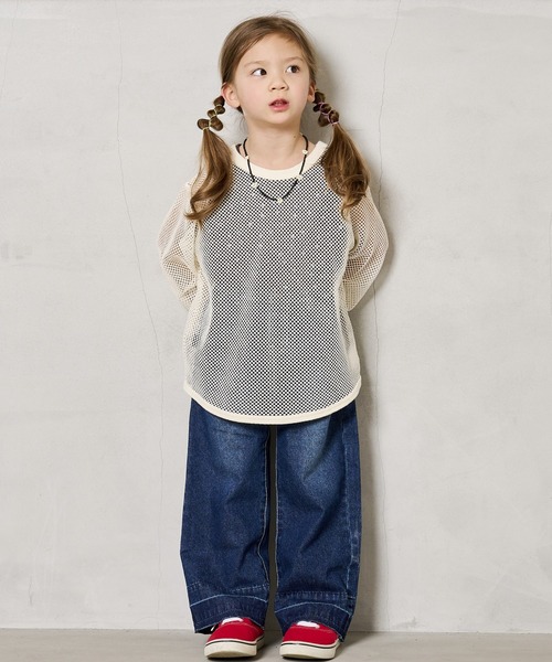 CALMIA（カルミア）の「レイヤードメッシュトップス（100～150cm）（Tシャツ/カットソー・キッズ・ブラック/ブルー/オフホワイト・100/110/120/130/140/150）」の18枚目の写真