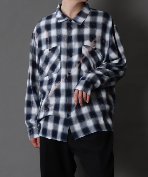 kmrii 裾 ブリーチ ブルー チェック シャツ バックサーペントクロス サイズ２  BAGUTTA(バグッタ) チェックシャツ04519 04519 ブルー×レッド サイズ L