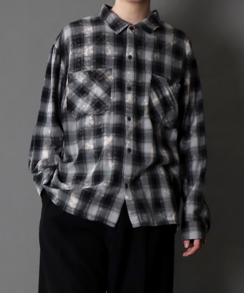 kmrii 裾 ブリーチ ブルー チェック シャツ バックサーペントクロス サイズ２  BAGUTTA(バグッタ) チェックシャツ04519 04519 ブルー×レッド サイズ L