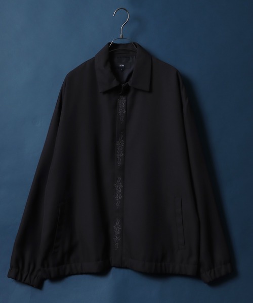 ANPAS(アンパス)の「Flontfly Short Zip Jacket/比翼仕立て ショート丈 ジップ ジャケット ブルゾン 刺繍入り(ブルゾン・メンズ・ブラック/グレイッシュベージュ/チャコール・M/L)」の14枚目の写真